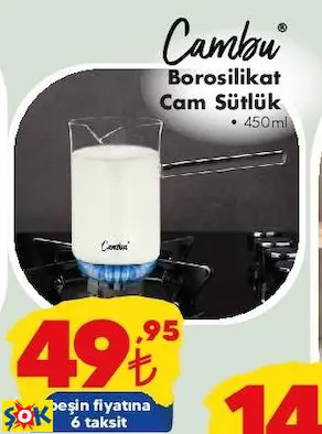BOROSİLİKAT CAM SÜTLÜK